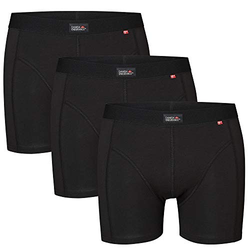 DANISH ENDURANCE Bóxers para Hombres Pack de 3 (Negro, Large)