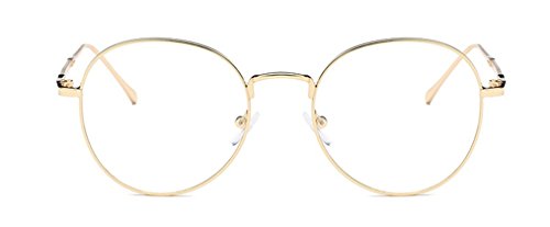 DAUCO Montura Gafas de Aviador para Unisex Hombre y Mujer con Montura de Metal-acero Fino Retro Vintage Lente Transparente Visión Clara