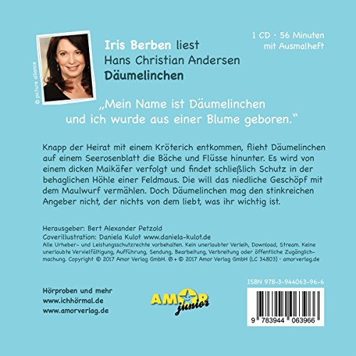 Däumelinchen gelesen von Iris Berben: CD mit Musik und Geräuschen, plus 16 S. Ausmalheft