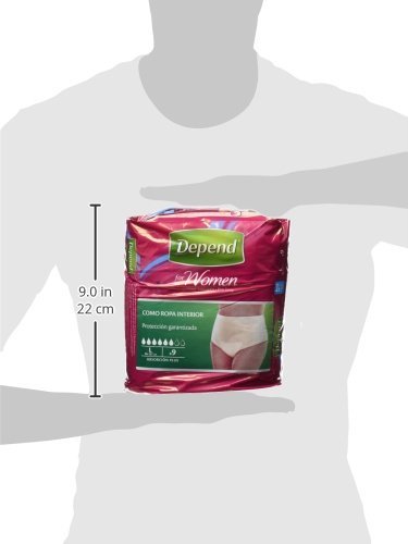 Depend como ropa interior - Absorbente para mujer, absorción normal plus, talla L, 9 unidades