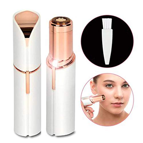 Depiladora Facial Eléctrica de Bolsillo con Luz LED, para Cejas, Labios, Barbilla y Zonas Sensibles, Mujer, Tamaño (11x2,5cm)