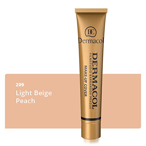 Dermacol DC Base Makeup Cover Total | Maquillaje Corrector Waterproof SPF 30 | Cubre Tatuajes, Cicatrices, Acné, Imperfecciones, Manchas en la Piel de la Cara y Cuerpo | Liquido - Mate Natural - 30g