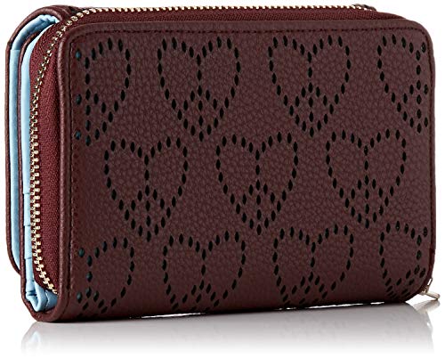 Desigual Wallet True Love Maria Mini, Billetera para Mujer, Rot (Ruby Wine), 9.5x3.5x14 Centimeters (B x H x T)