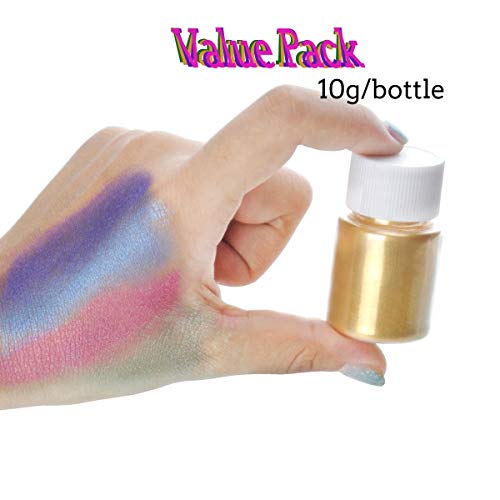 Dewel 20 Botes 10g pigmentos en polvo de Mica para teñir resina epoxi transparente,colorante jabon, bombas de baño, hacer slime, Maquillaje,uñas