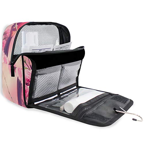 DEZIRO Wash Gargle Bag Masculino Y Femenino Northern Cardinals Patrón Flores Rosa Bolsas Cosméticos con Cremallera de Calidad Bolsas de Maquillaje de Viaje