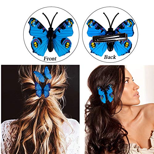 Diadema con Mariposas + 10 Horquillas de Mariposas Mujer Niña para el Pelo Adornos Accesorios para el Cabello Boda Fiesta Disfraz