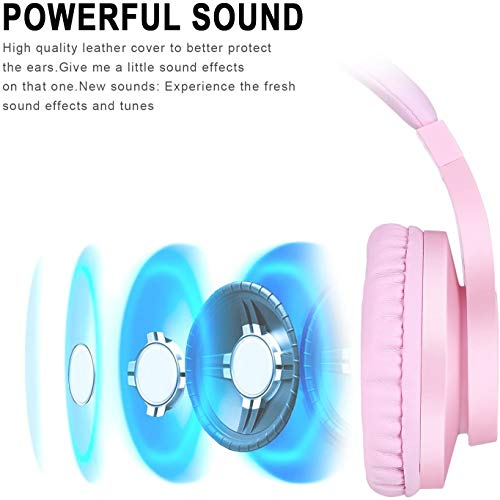 DIWUER Cascos Gaming, Auriculares Gaming para Ps4 Xbox One Nintendo Switch, con Sonido Envolvente y Reducción de Ruido, para iPad Cuaderno Computadora Teléfono Inteligente PC (Rosa)