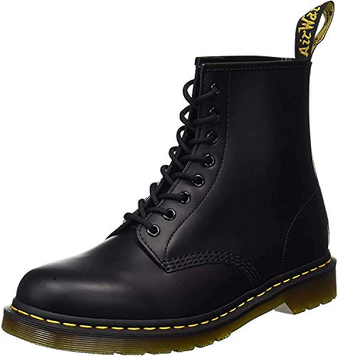 Dr. Martens 1460 - Botas Militares de Mujer, Negro (Black Smooth Leather), 44 EU