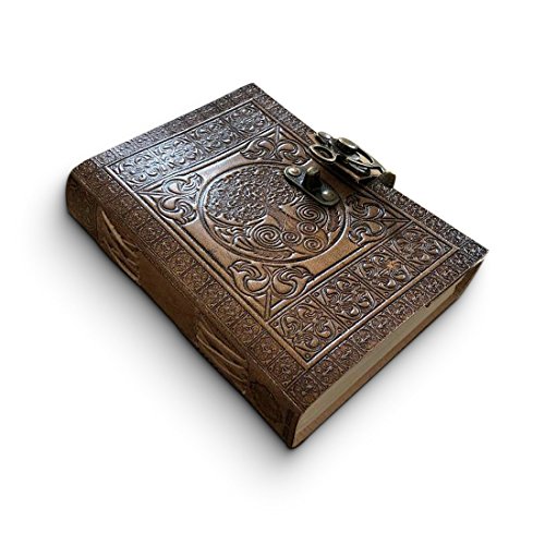 DreamKeeper Diario de Cuero Hecho a Mano - Cuaderno de Viaje Céltico - Diseño Antiguo Original del Árbol de la Vida - Papel Algodón Reciclado de Khadda - Ideal Para Regalar O Compartir tus Aventuras