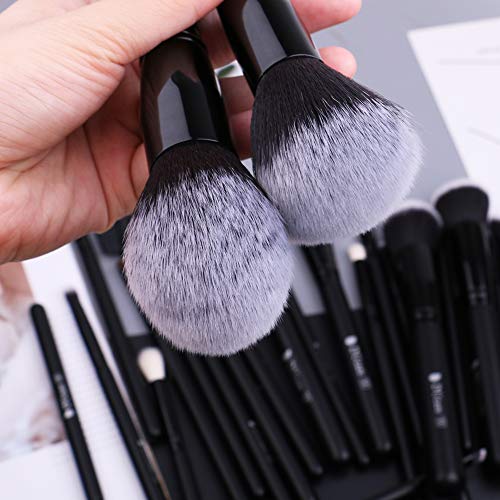 DUcare Brochas de Maquillaje Profesional Negro 27 pcs Maquillaje Profesional Pinceles Premium Synthetic Maquillaje de Ojos, Rubor, Contorno, Corrector, Pinceles Cosméticos