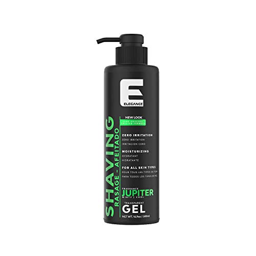 Élégance Gel de afeitar transparente - Rápido, suave y limpio para hombres, fragancia Júpiter - 500 ml