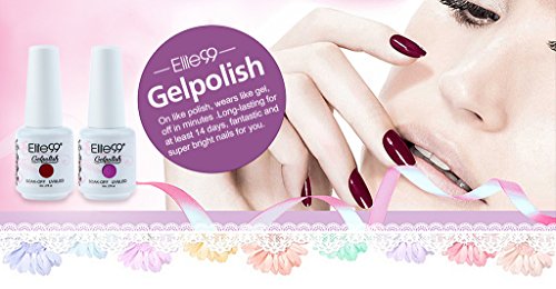 Elite99 6PCS Kit de Esmalte de Uñas de Gel UV LED Color Semipermanente Base Coat Top Coat Manicura y Pedicura 8ml - C002