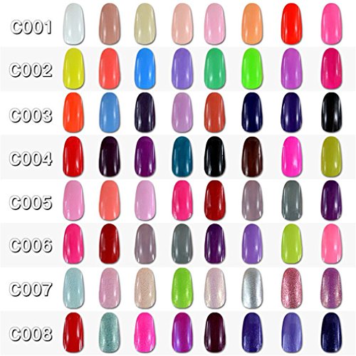 Elite99 Kit Uñas de Gel Esmalte Semipermanente 8pcs Colore Gel Coat Shellac Laca Soak Off Top Coat Base Coat UV LED Manicura Arte 7ml-C002