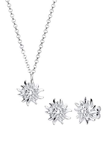 Elli Juego de Joyas Edelweiss Oktoberfest Wiesn 925 Sterling Silber