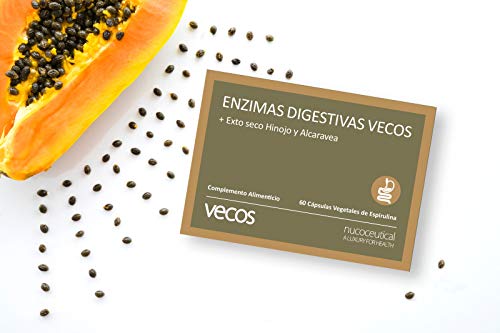 Enzimas digestivas con alta concentración de papaína, bromelina y digezyme para mejorar la digestión y ayudar a la absorción de nutrientes – Mejora la salud gastrointestinal – 60 cápsulas vegetales