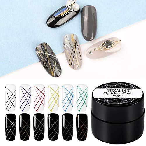 Esmalte y cuidado de uñas DIY línea de tiro de seda araña pintura de dibujo Gel UV Nail Art Lacquer barniz uñas aceite decoración de uñas, remojar, larga duración, diseño de araña -21