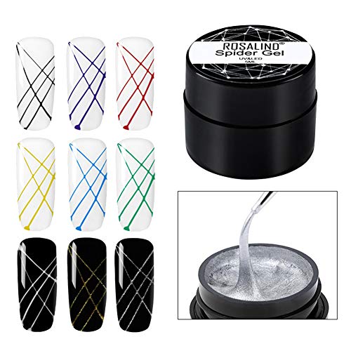 Esmalte y cuidado de uñas DIY línea de tiro de seda araña pintura de dibujo Gel UV Nail Art Lacquer barniz uñas aceite decoración de uñas, remojar, larga duración, diseño de araña -21