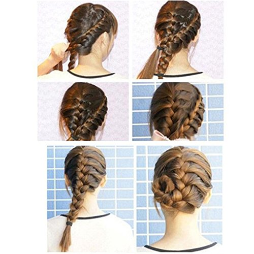 Estilo Completo DIY Braid Espigado pelo Placas trenzado umge Árboles Clip herramientas negro