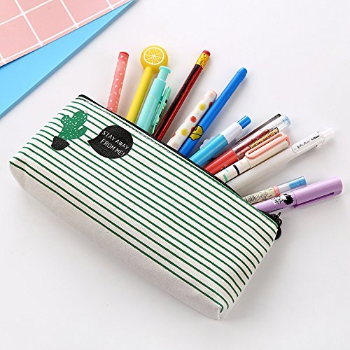 Estuche de lona para lápices de 7 piezas con cremallera pequeña bolsa de cosméticos para lápiz de labios, cejas, pinceles de maquillaje, cactus de flamenco, bolsa de almacenamiento para estudiantes, n