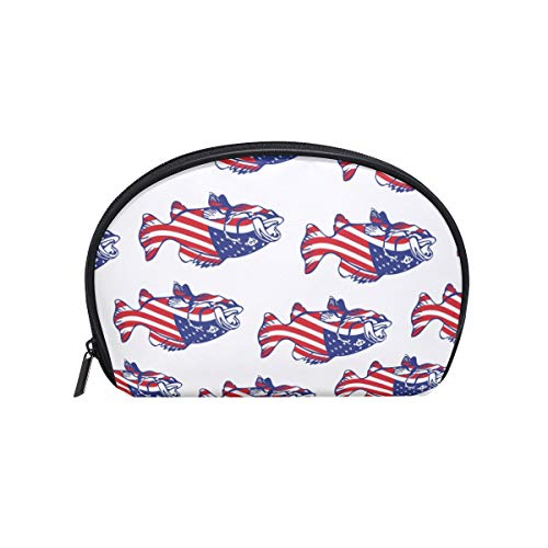 FANTAZIO maquillaje cremallera bolsa bandera americana bolso organizador