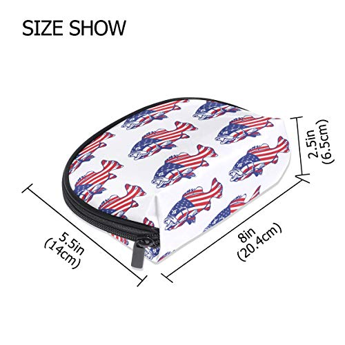 FANTAZIO maquillaje cremallera bolsa bandera americana bolso organizador