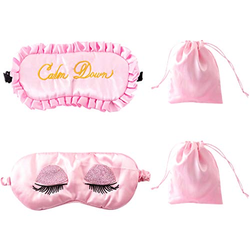 Fascigirl 2pcs Eye Covers Bordado Transpirable Suave Sueño Máscaras Sombras De Ojos Para Mujeres