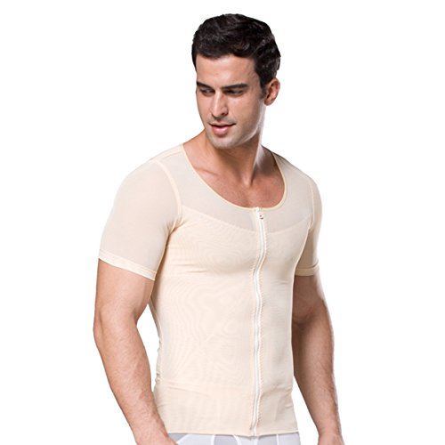 FEOYA - Men´s Underwear Shaper Slimming Ropa Interior para Hombre Adelgazante Reductora con Cremallera Suave Transpirable - Color de Piel - M