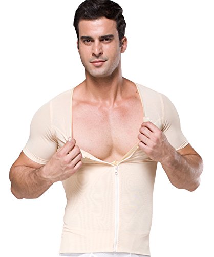 FEOYA - Men´s Underwear Shaper Slimming Ropa Interior para Hombre Adelgazante Reductora con Cremallera Suave Transpirable - Color de Piel - M