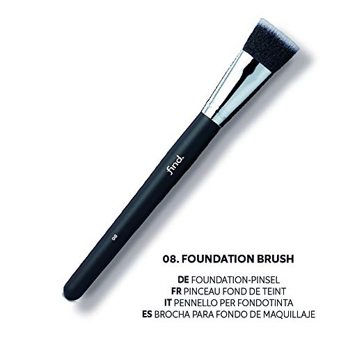 FIND - Kit de iniciación - Pincel para sombras, de difuminado, de labios, para base de maquillaje y para colorete (5 pinceles) - n.º 04, n.º 06, n.º 07, n.º 08, n.º 11