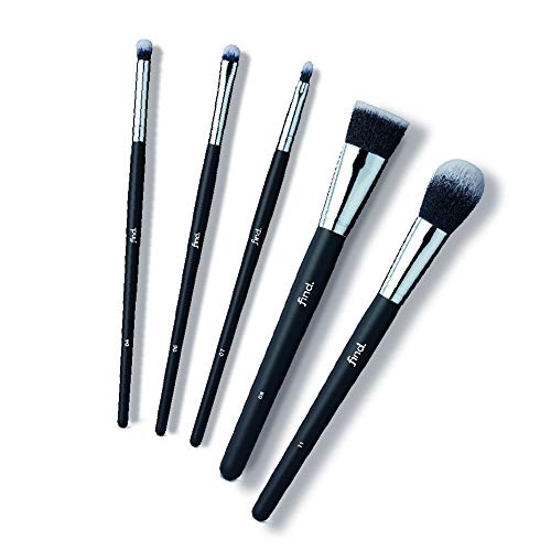 FIND - Kit de iniciación - Pincel para sombras, de difuminado, de labios, para base de maquillaje y para colorete (5 pinceles) - n.º 04, n.º 06, n.º 07, n.º 08, n.º 11