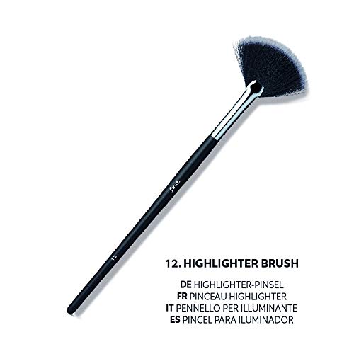 FIND - Kit esencial - Pincel para sombras, para base de maquillaje, para colorete y pincel abanico para iluminar (4 pinceles) - n.? 04, n.? 08, n.? 11, n ?12