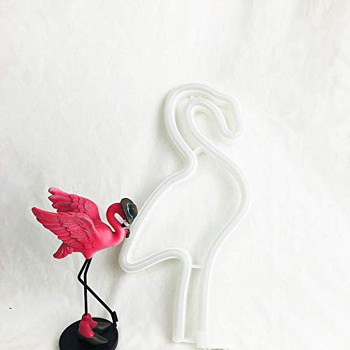 Flamenco rosado luz de neón de la lámpara del flamenco señales de neón luces de la noche LED para la decoración de lámparas de batería/USB Operado luces LED para decoración de paredes niñas Habitac