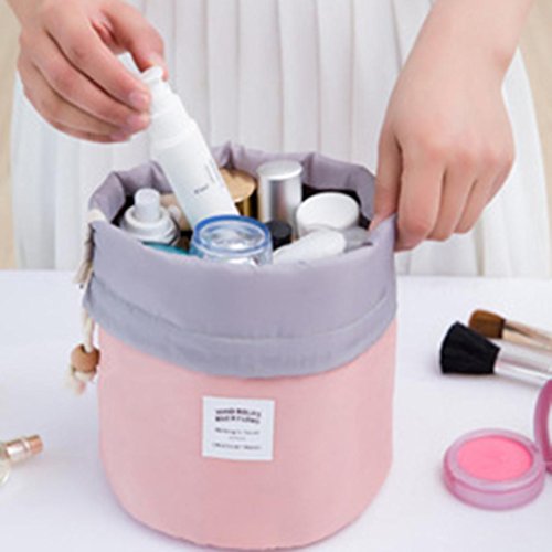 Fossen Neceser de Viaje Bolsas de aseo con Cordón Bolsa de Almacenamiento Organizador de Maquillaje Cosmética Bolsa de Lavado (Rosa)