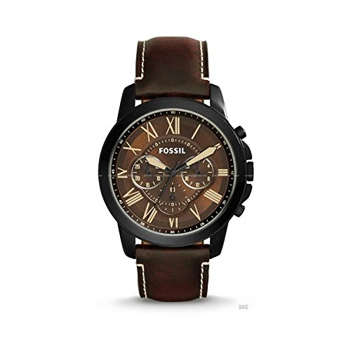 Fossil Reloj Cronógrafo para Hombre de Cuarzo con Correa en Cuero FS5088