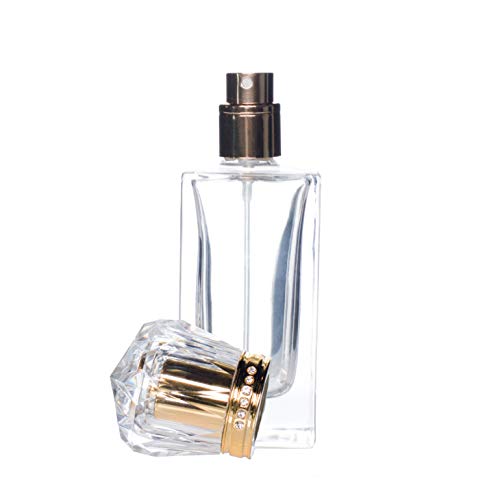 Frasco de perfume de cristal vacío, con atomizador, recargable, 50 ml.