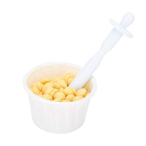 Frijoles de cera para el cabello con nariz de 50 g, cera depilatoria portátil con ingredientes de extracción de plantas/palillo para el pelo de la nariz/vaso de papel, para pieles sensibles piel