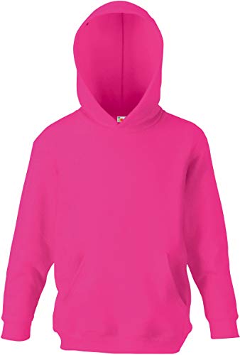 Fruit of the Loom - Sudadera clásica con capucha para niños, unisex, sin cremallera Rosa fucsia 7 años