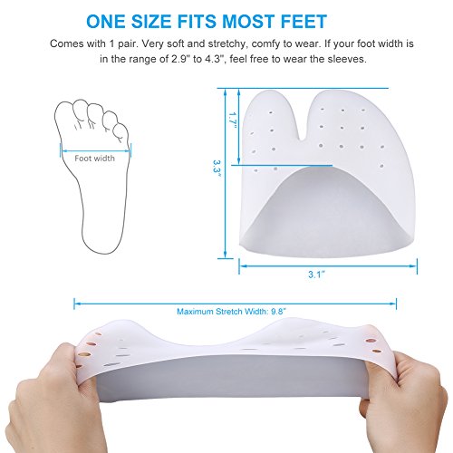 Funda de Gel para los Dedos de los Pies con protección para el antepié, Almohadillas Metatarsales soporte para pies con, cubierta protectora del pie de ballet para Zapatos de Tacón Alto