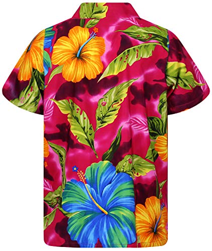 Funky Camisa Hawaiana, BigFlower, Pink, S