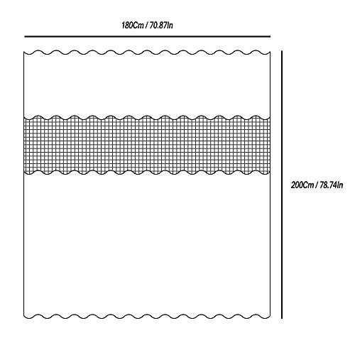 Funria Cortina Baño Impermeable Antimoho Antibacteriano Cortinas Baño EVA Cortinas de Ducha, Anillos de Cortina Incluidos, 180 X 200CM