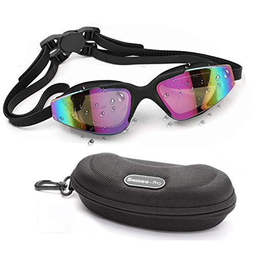 Gafas de Natación - Unisex Gafas para Nadar - Protección UV Impermeable Gafas Piscina con Ajustable Correa Doble y Estuche Protector para Adulto Hombres Mujeres y Niños 10 años+