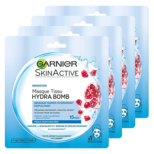 Garnier SkinActive Hydra Bomb - máscaras faciales (Unisex, Piel mixta, Piel seca, Piel normal, Piel grasosa, Piel sensible, Wet skin, Hydrating, Hidratante, Revitalizador)