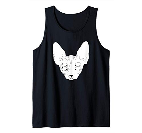 Gato Sphynx con cuatro ojos Gatito psicodélico espeluznante Camiseta sin Mangas