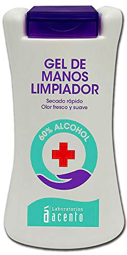 Gel hidroalcohólico antiséptico limpiador Acento 100ml Envase de bolsillo.