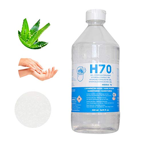 Gel Hidroalcohólico Higienizante manos 3 x 500 ml. 70% Alcohol con Aloe Vera + Regalo Protector Desechable (Total 1500 ml.)