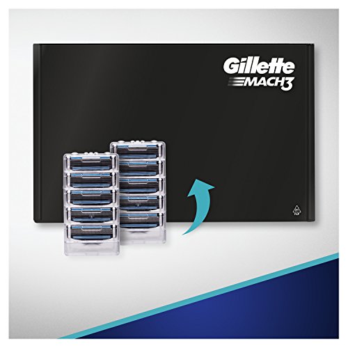 Gillette Mach3 - Pack de recambios de hojas de afeitar para hombre, 8 unidades