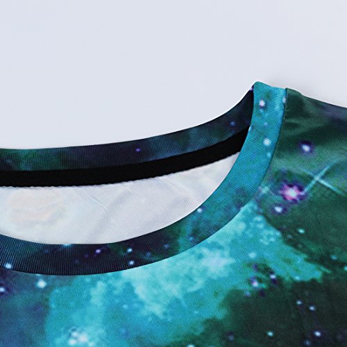 Goodstoworld Divertido Galaxy Hamburguesa Gato Camiseta Impresa Camisas de Verano Funky Cuello Redondo Camiseta tee Tops para Mujer para Hombre XL