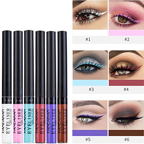 Greyghost Liquid Eyeliner Juego de delineador de ojos con purpurina de 12 colores,lápiz delineador de ojos impermeable,brillante,de larga duración,delineador de ojos mate