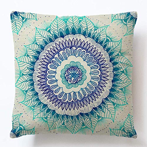 Gspirit 4 Pack Bohemia Mandala Algodón Lino Throw Pillow Case Funda de Almohada para Cojín 45x45 cm