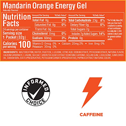 GU Energy Gel Energizante de Mandarina Naranja - Paquete de 24 x 32 gr - Total: 768 gr